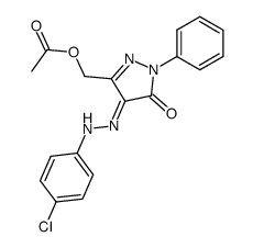 5-acetoxymethyl-2-phenyl-2H-pyrazole-3,4-dione 4-[(4-chloro-phenyl)-hydrazone]结构式