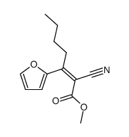 (Z)-2-Cyano-3-furan-2-yl-hept-2-enoic acid methyl ester结构式