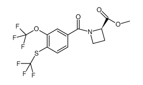 1-(3-trifluoromethoxy-4-trifluoromethylthiobenzoyl)azetidine- 2R-carboxylic acid methyl ester Structure