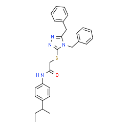 N-[4-(SEC-BUTYL)PHENYL]-2-[(4,5-DIBENZYL-4H-1,2,4-TRIAZOL-3-YL)SULFANYL]ACETAMIDE结构式