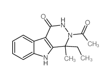 3-acetyl-4-ethyl-4-methyl-2,5-dihydropyridazino[4,5-b]indol-1-one结构式