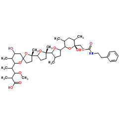 4-[(2S)-7-hydroxy-2-[(5S)-5-[5-[(6R)-6-hydroxy-3,5-dimethyl-6-(2-phenylethylcarbamoyloxymethyl)oxan-2-yl]-3-methyloxolan-2-yl]-5-methyloxolan-2-yl]-2,8-dimethyl-1,10-dioxaspiro[4.5]decan-9-yl]-3-methoxy-2-methylpentanoic acid Structure