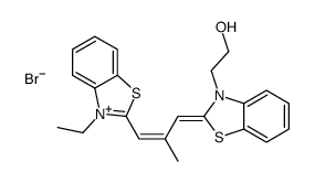 2-[3-(3-ethyl-3H-benzothiazol-2-ylidene)-2-methylprop-1-enyl]-3-(2-hydroxyethyl)benzothiazolium bromide Structure