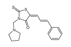 4-Thiazolidinone, 5-(3-phenyl-2-propenylidene)-3-(1-pyrrolidinylmethyl )-2-thioxo- structure