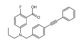 2-fluoro-5-[[4-(2-phenylethynyl)phenyl]methyl-propylamino]benzoic acid结构式