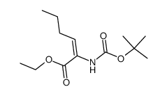 (E)-2-tert-Butoxycarbonylamino-hex-2-enoic acid ethyl ester结构式