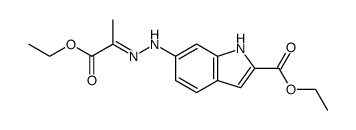 6-{N'-[1-Ethoxycarbonyl-eth-(Z)-ylidene]-hydrazino}-1H-indole-2-carboxylic acid ethyl ester Structure