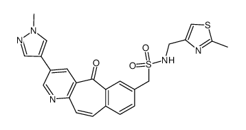 1-[3-(1-methyl-1H-pyrazol-4-yl)-5-oxo-5H-benzo[4,5]cyclohepta[1,2-b]pyridin-7-yl]-N-[(2-methyl-1,3-thiazol-4-yl)methyl]methanesulfonamide结构式