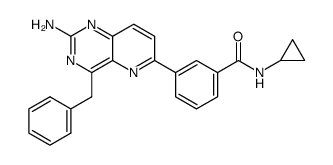 4-benzyl-6-(3-(N-cyclopropylaminocarbonyl)phenyl)pyrido[3,2-d]pyrimidin-2-ylamine Structure