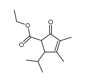 2-isopropyl-3,4-dimethyl-5-oxo-cyclopent-3-enecarboxylic acid ethyl ester结构式