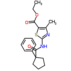 Ethyl 4-methyl-2-{[(1-phenylcyclopentyl)carbonyl]amino}-1,3-thiazole-5-carboxylate Structure