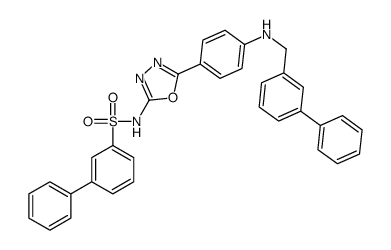 N-(5-{4-[(3-Biphenylylmethyl)amino]phenyl}-1,3,4-oxadiazol-2-yl)- 3-biphenylsulfonamide Structure