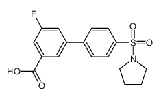 3-fluoro-5-(4-pyrrolidin-1-ylsulfonylphenyl)benzoic acid结构式