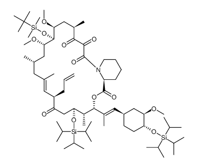 14-((tert-butyldimethylsilyl)oxy)-24,32-bis((triisopropylsilyl)oxy)-FK506 Structure