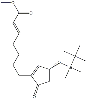 (R,E)-methyl 7-(3-((tert-butyldimethylsilyl)oxy)-5-oxocyclopent-1-en-1-yl)hept-2-enoate Structure