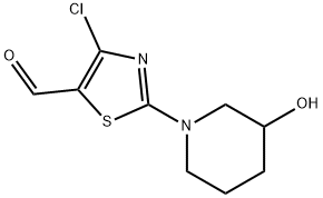 5-Thiazolecarboxaldehyde, 4-chloro-2-(3-hydroxy-1-piperidinyl)- Structure