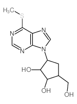 1,2-Cyclopentanediol,3-(hydroxymethyl)-5-[6-(methylthio)-9H-purin-9-yl]-, [1S-(1a,2a,3b,5b)]- (8CI,9CI) Structure