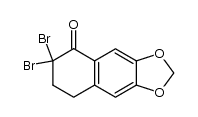 6,6-dibromo-7,8-dihydronaphtho[2,3-d][1,3]dioxol-5(6H)-one结构式