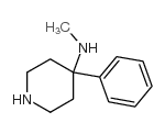 N-甲基-4-苯基-4-哌啶胺结构式