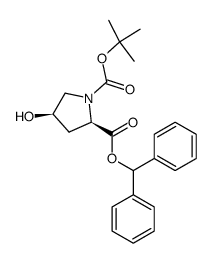 1-(1,1-dimethylethyl) 2-(diphenylmethyl) (2R,4R)-4-hydroxy-1,2-pyrrolidinedicarboxylate结构式