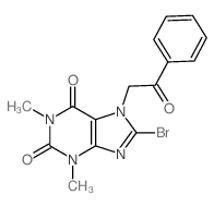 8-bromo-1,3-dimethyl-7-phenacyl-purine-2,6-dione Structure