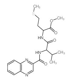 methyl 2-[[3-methyl-2-(quinoxaline-2-carbonylamino)butanoyl]amino]-4-methylsulfanyl-butanoate结构式