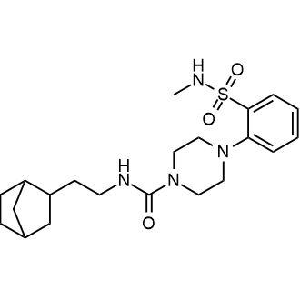 N-(2-(双环[2.2.1]庚烷-2-基)乙基)-4-(2-(N-甲基氨基磺酰基)苯基)哌嗪-1-甲酰胺结构式