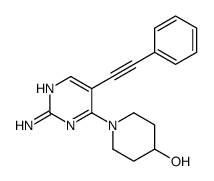 1-[2-amino-5-(2-phenylethynyl)pyrimidin-4-yl]piperidin-4-ol Structure