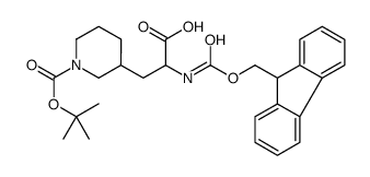 2-(Fmoc-氨基)-3-(1-Boc-3-哌啶基)丙酸结构式