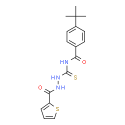 4-tert-butyl-N-{[2-(2-thienylcarbonyl)hydrazino]carbonothioyl}benzamide Structure