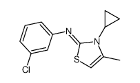 N-(3-chlorophenyl)-3-cyclopropyl-4-methyl-1,3-thiazol-2-imine结构式