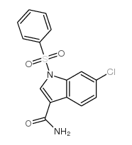 6-CHLORO-(PHENYLSULFONYL)-1H-INDOLE-3-CARBOXAMIDE structure