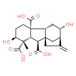 2β,6α-Dihydroxy-1β-methyl-8-methylenegibbane-1α,4aα,10β-tricarboxylic acid结构式