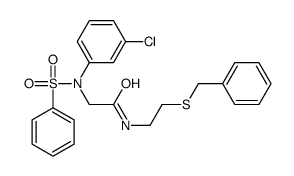 2-[N-(benzenesulfonyl)-3-chloroanilino]-N-(2-benzylsulfanylethyl)acetamide结构式