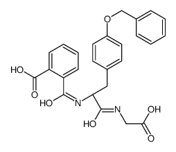 2-[[(2S)-1-(carboxymethylamino)-1-oxo-3-(4-phenylmethoxyphenyl)propan-2-yl]carbamoyl]benzoic acid结构式