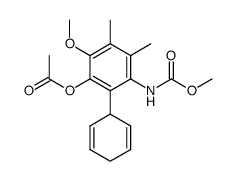 N-methoxycarbonyl-2-(2,5-cyclohexadienyl)-3-acetoxy-4-methoxy-5,6-dimethylaniline Structure