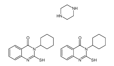 3-cyclohexyl-2-sulfanylidene-1H-quinazolin-4-one,piperazine结构式