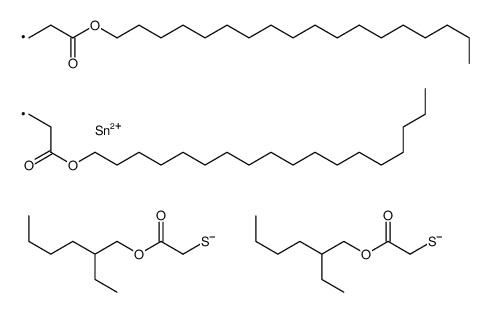 2-ethylhexyl 10-ethyl-4,4-bis[3-(octadecyloxy)-3-oxopropyl]-7-oxo-8-oxa-3,5-dithia-4-stannatetradecanoate结构式