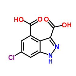 6-CHLORO-(1H)INDAZOLE-3,4-DICARBOXYLIC ACID structure