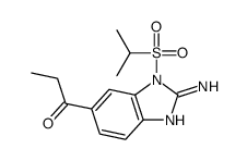 1-(2-amino-3-propan-2-ylsulfonylbenzimidazol-5-yl)propan-1-one结构式