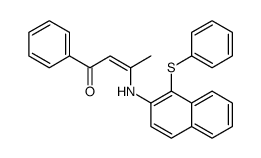 1-phenyl-3-[(1-phenylsulfanylnaphthalen-2-yl)amino]but-2-en-1-one结构式