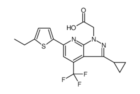 1H-Pyrazolo[3,4-b]pyridine-1-acetic acid, 3-cyclopropyl-6-(5-ethyl-2-thienyl)-4-(trifluoromethyl) structure