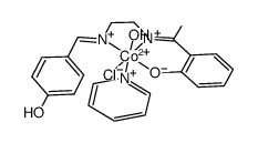 Co((p-hydroxybenzaldehyde)(2-hydroxyacetophenone)ethylenediamine-2H)(H2O)Cl(pyridine)结构式