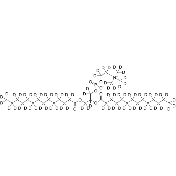 (Rac)-1,2-Dimyristoyl-sn-glycero-3-phosphocholine-d72 Structure