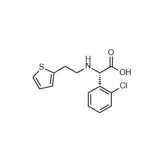 (S)-2-(2-氯苯基)-2-((2-(噻吩-2-基)乙基)氨基)乙酸(氯吡格雷杂质)结构式