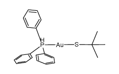 (triphenylphosphane)gold(I) tert-butylthiolate Structure