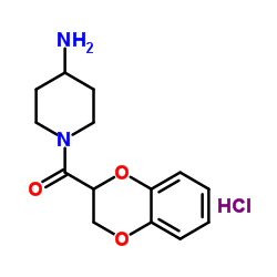 (4-Amino-piperidin-1-yl)-(2,3-dihydro-benzo[1,4]dioxin-2-yl)-Methanone hydrochloride structure