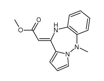 5-Methyl-11-methoxycarbonylmethylene-5H,10H-pyrrolo[1,2-b][1,2,5]benzotriazepine结构式