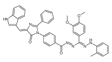 N-[(E)-C-(3,4-dimethoxyphenyl)-N-(2-methylanilino)carbonimidoyl]imino-4-[(4E)-4-(1H-indol-3-ylmethylidene)-5-oxo-2-phenylimidazol-1-yl]benzamide Structure