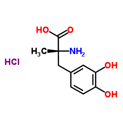 (R)-2-Amino-3-(3,4-dihydroxyphenyl)-2-methylpropanoic acid hydrochloride structure